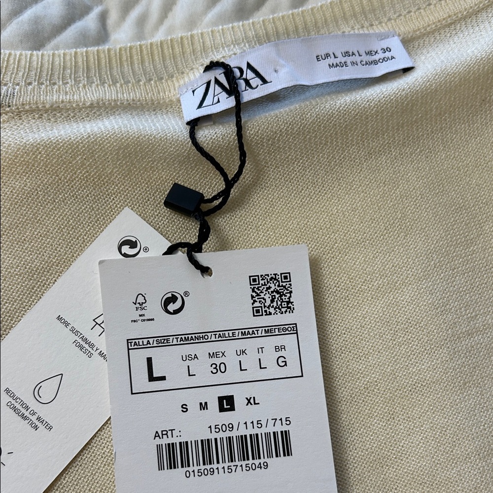 Zara Beige Knit Top